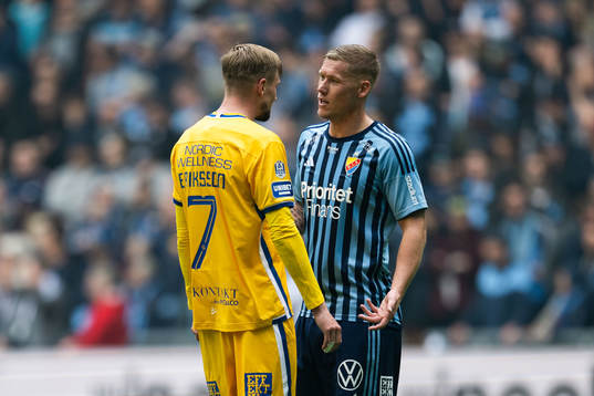 IFK Göteborgs Sebastian Eriksson och Djurgårdens Victor