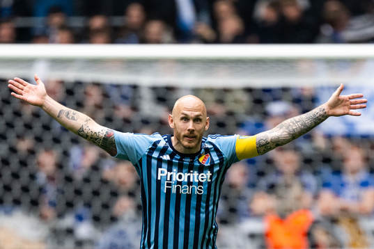 Djurgårdens Magnus Eriksson reagerar