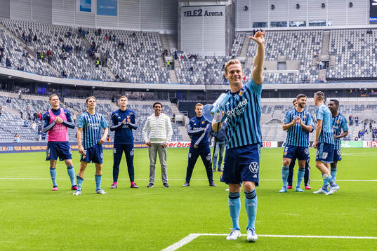 Djurgårdens Hampus Finndell jublar