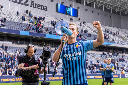 Djurgårdens Hampus Finndell jublar