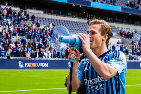 Djurgårdens Hampus Finndell jublar