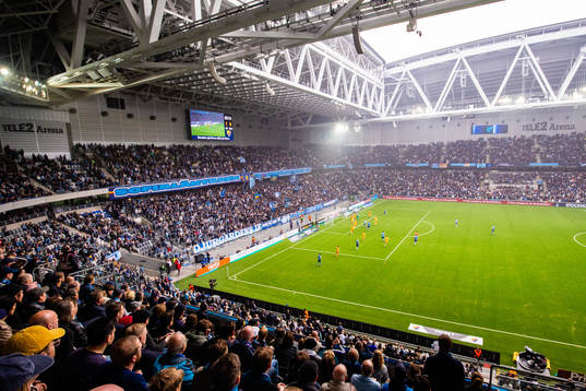 Tele Arena med Djurgårdens supportrar