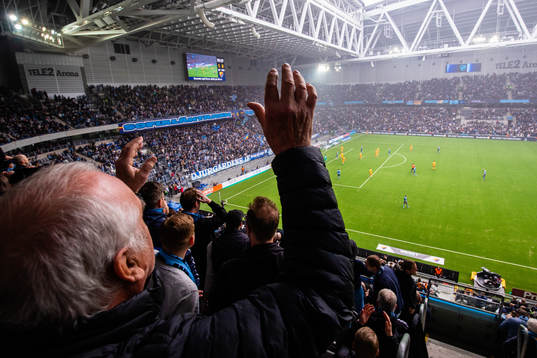 Tele Arena med Djurgårdens supportrar