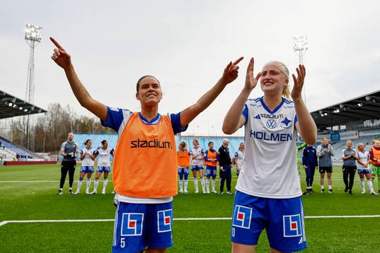 IFK Norrköpings My Cato och Wilma Leidhammar jublar