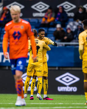 Amahl Pellegrino of Bodø/Glimt celebrates