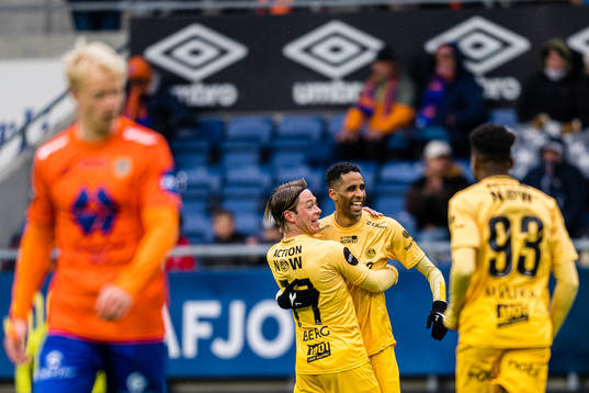 Amahl Pellegrino of Bodø/Glimt celebrates