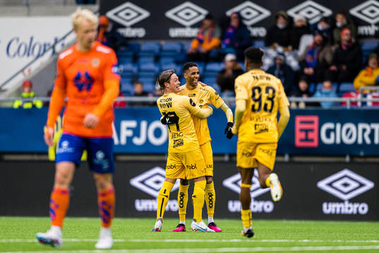 Amahl Pellegrino of Bodø/Glimt celebrates