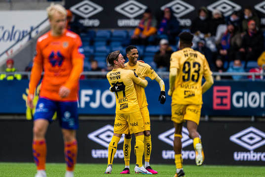 Amahl Pellegrino of Bodø/Glimt celebrates