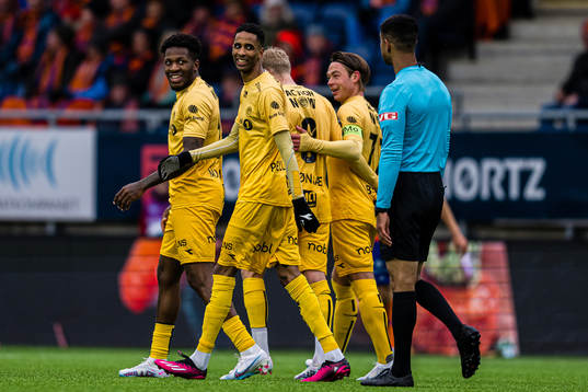 Amahl Pellegrino of Bodø/Glimt celebrates
