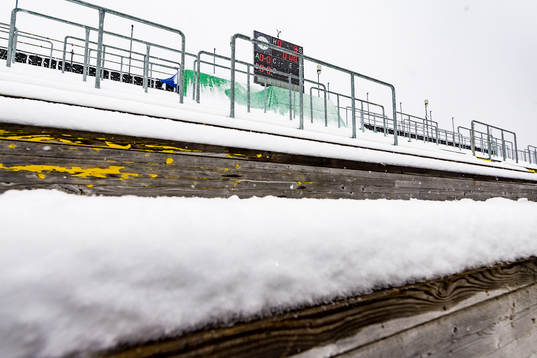 Jämtkraft Arena i snöfall