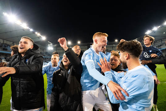 Malmö FFs Hugo Larsson, Moustafa Zeidan och Anders