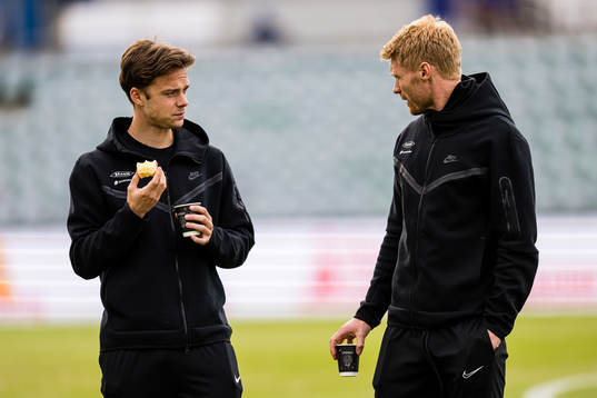 Felix Horn Myhre and Sivert Heltne Nilsen of Brann arrives