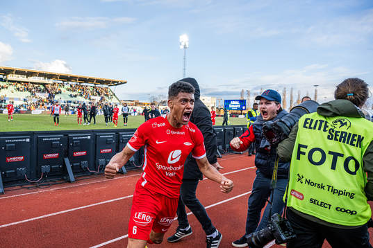 Mathias Rasmussen of Brann celebrates