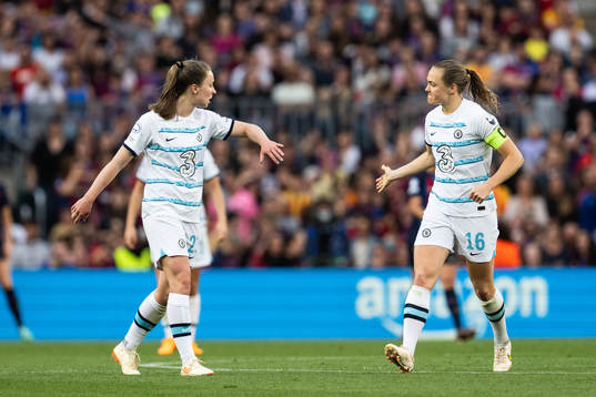 Erin Cuthbert and Magdalena Eriksson of Chelsea celebrates