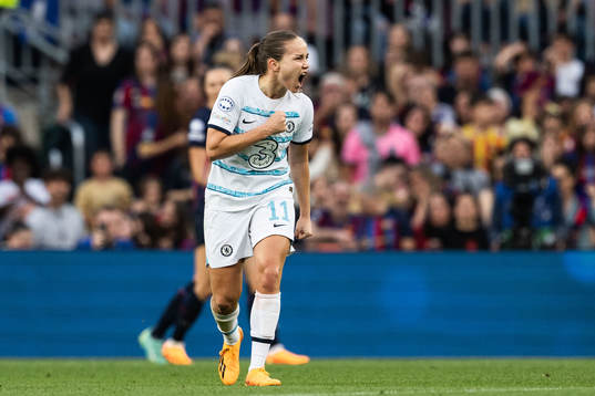 Guro Reiten of Chelsea celebrates