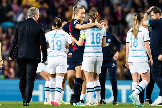 Fridolina Rolfö of Barcelona and Magdalena Eriksson of