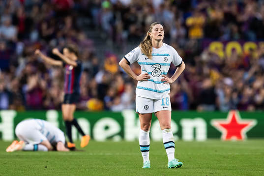 Maren Mjelde of Chelsea looks dejected