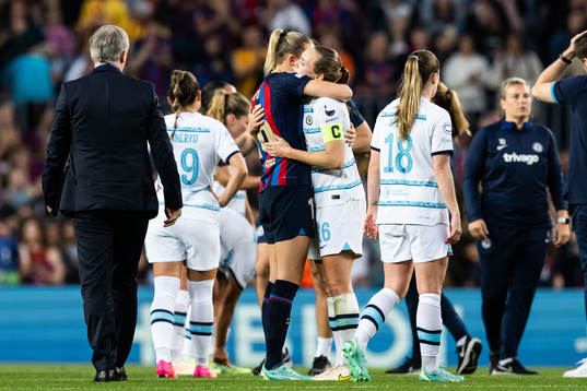 Fridolina Rolfö of Barcelona and Magdalena Eriksson of
