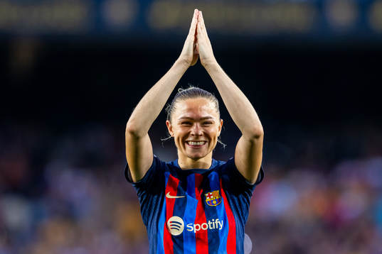 Fridolina Rolfö of Barcelona celebrates