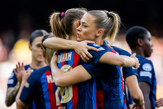 Caroline Graham Hansen and Fridolina Rolfö of Barcelona
