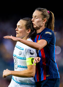 Magdalena Eriksson of Chelsea and Caroline Graham Hansen of