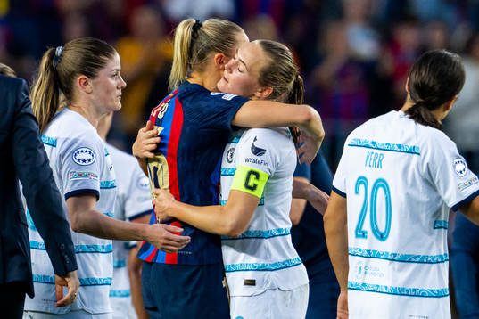 Fridolina Rolfö of Barcelona and Magdalena Eriksson of