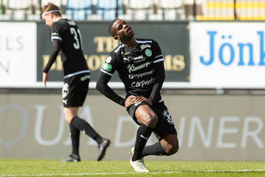 Västerås SKs Jaheem Burke deppar