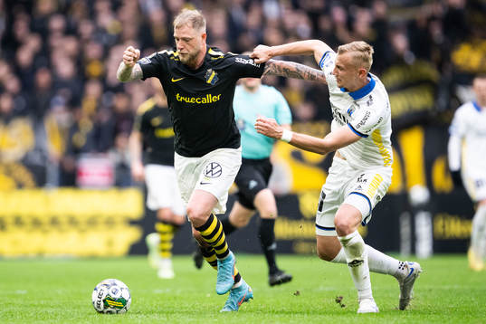 AIKs John Guidetti och Sirius Jakob Voelkerling Persson