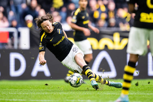 AIKs Axel Björnström halkar