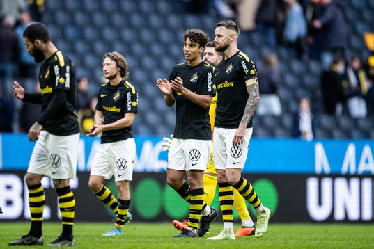 AIKs Axel Björnström, Robin Tihi och Alexander Milosevic