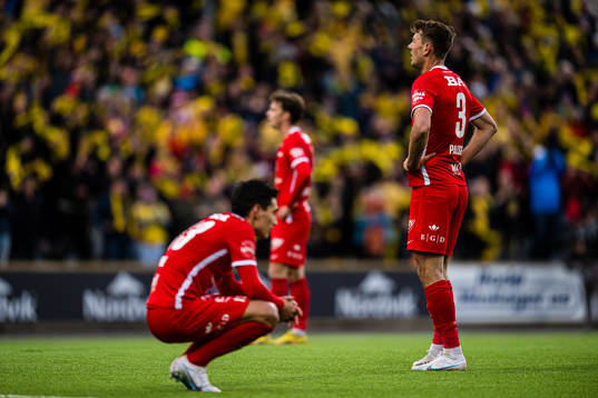 Fredrik Pallesen Knudsen of Brann looks dejected