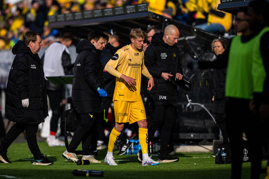 Albert Grønbæk of Bodø/Glimt leaves the pitch with an