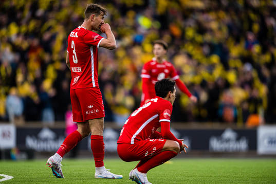 Fredrik Pallesen Knudsen of Brann looks dejected