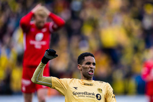 Amahl Pellegrino of Bodø/Glimt celebrates