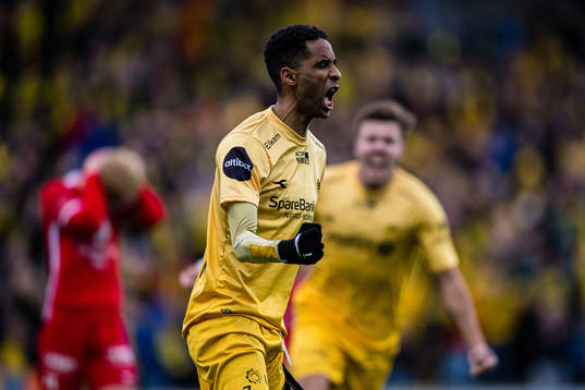 Amahl Pellegrino of Bodø/Glimt celebrates