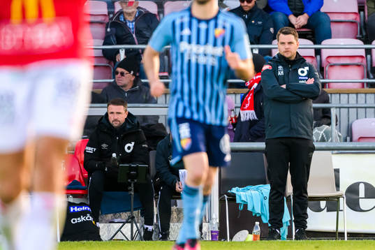 Degerfors tränare Tobias Solberg och tränare Andreas