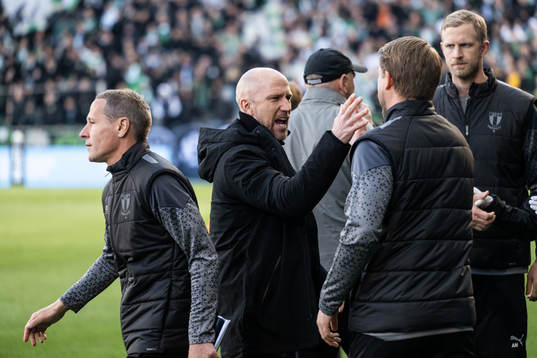 Malmö FFs tränare Henrik Rydström och assisterande
