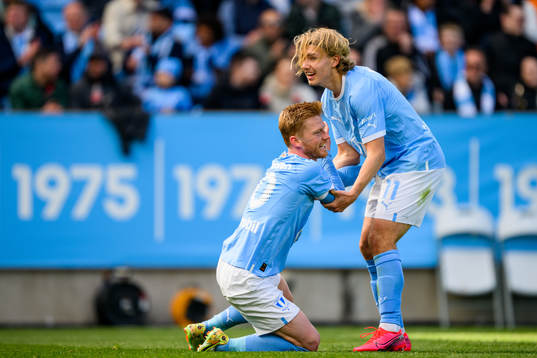 Malmö FFs Isaac Kiese Thelin och Sebastian Nanasi