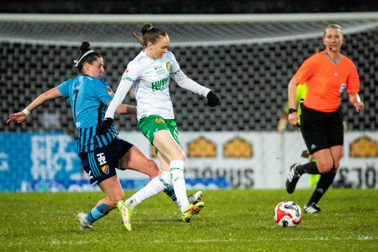 Djurgårdens Hayley Dowd och Hammarbys Vilde Hasund