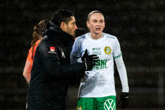 Hammarbys tränare Pablo Pinones-Arce och Vilde Hasund