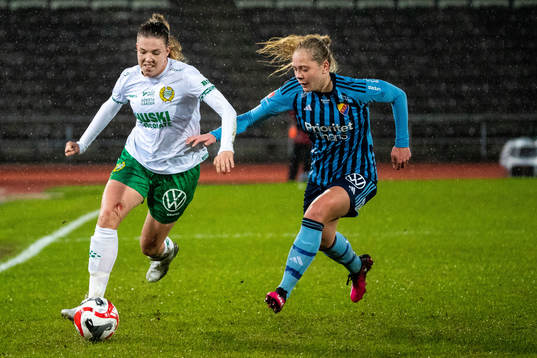 Hammarbys Emma Westin och Djurgårdens Alice Bergström