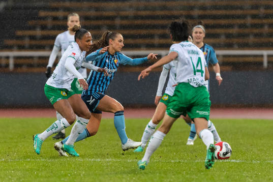 Djurgårdens Tilde Lindwall och Hammarbys Madelen Janogy