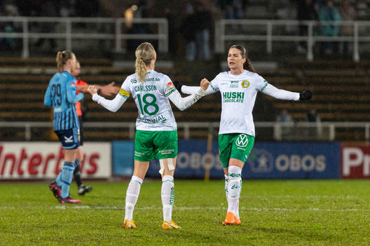 Hammarbys Alice Carlsson och Hanna Folkesson jublar seger