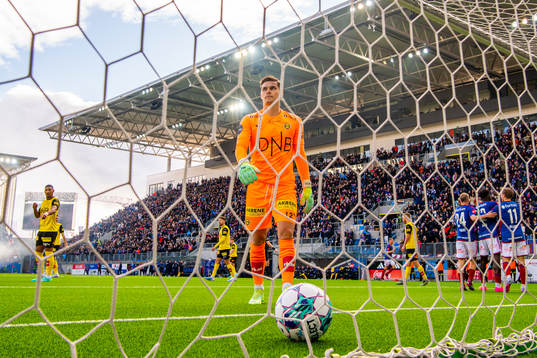 Goalkeeper Mads Hedenstad Christiansen of Lillestrøm looks