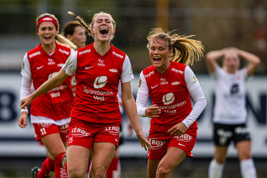 Marthine Østenstad of Brann celebrates