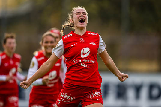 Marthine Østenstad of Brann celebrates