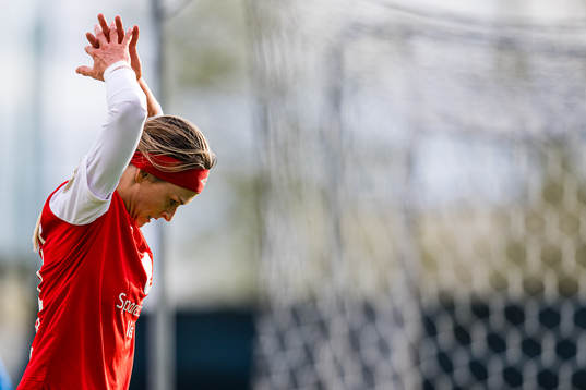 Alyssa Mae Walker of Brann looks dejected