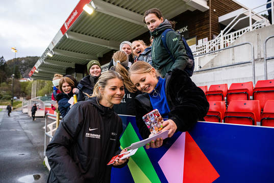 Andrine Stolsmo Hegerberg of Brann taking a selfie with a