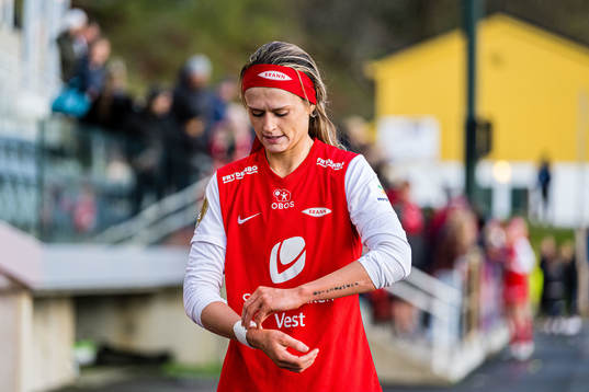 Alyssa Mae Walker of Brann looks dejected