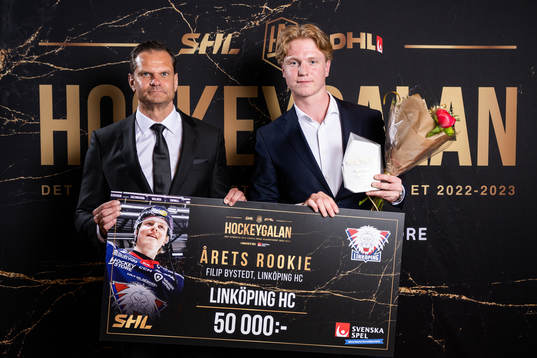 Patrik Hofbauer, Svenska spels vd, och Årets Rookie Filip